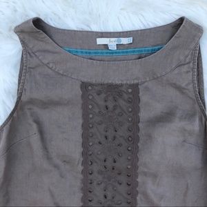 Boden Womens Sleeveless Tank Top Shirt Brown Linen